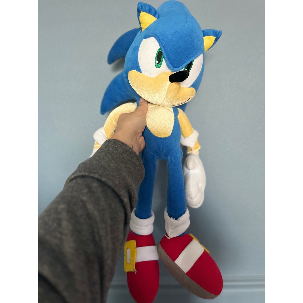 Sonic the Hedgehog Plush Stuffed Animal Toy Blue SEGA Video Game Character Large